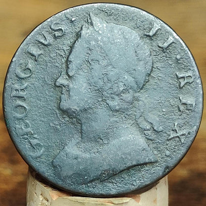 George II half Penny, dated 1748 - Georgian/ US colonial coin