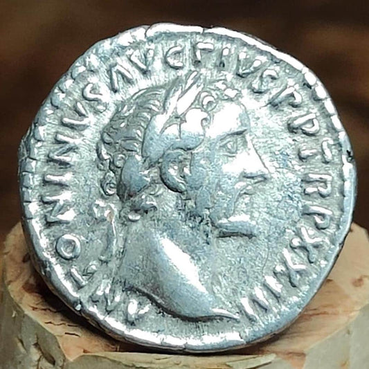 Antoninus Pius Silver Denarius with Salus reverse, 138-161AD, Ancient roman coin