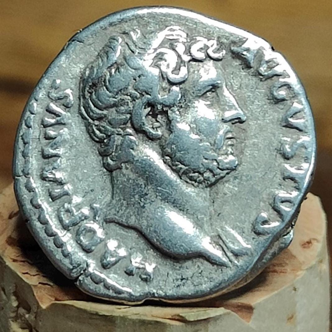 Hadrian Silver Denarius with Roma reverse, Ancient roman coin