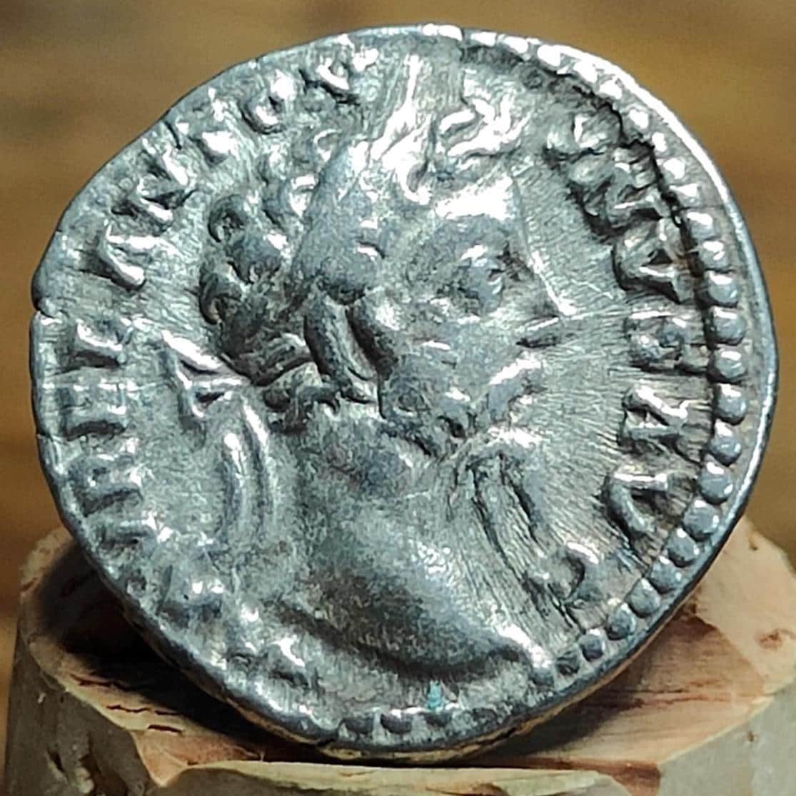 Marcus Aurelius Silver Denarius with Mars reverse, Ancient roman coin