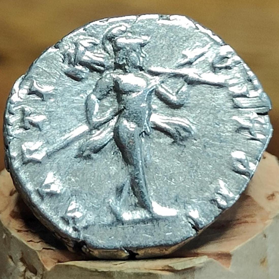 Caracalla Silver Denarius with Mars reverse, 198-217AD, Ancient roman coin
