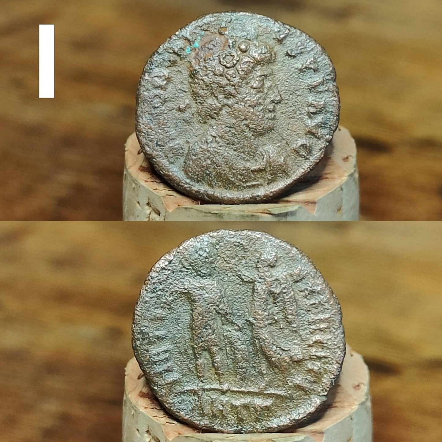 Cleaned Roman coins, ancient Nummus and Follis
