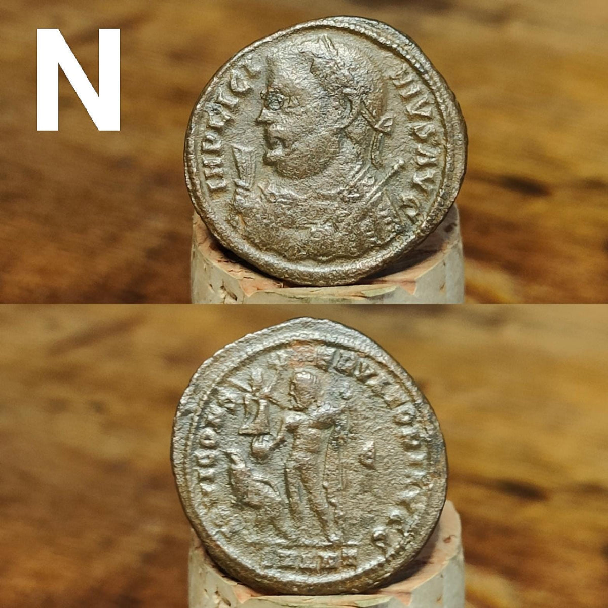 Cleaned Roman coins, ancient Nummus and Follis