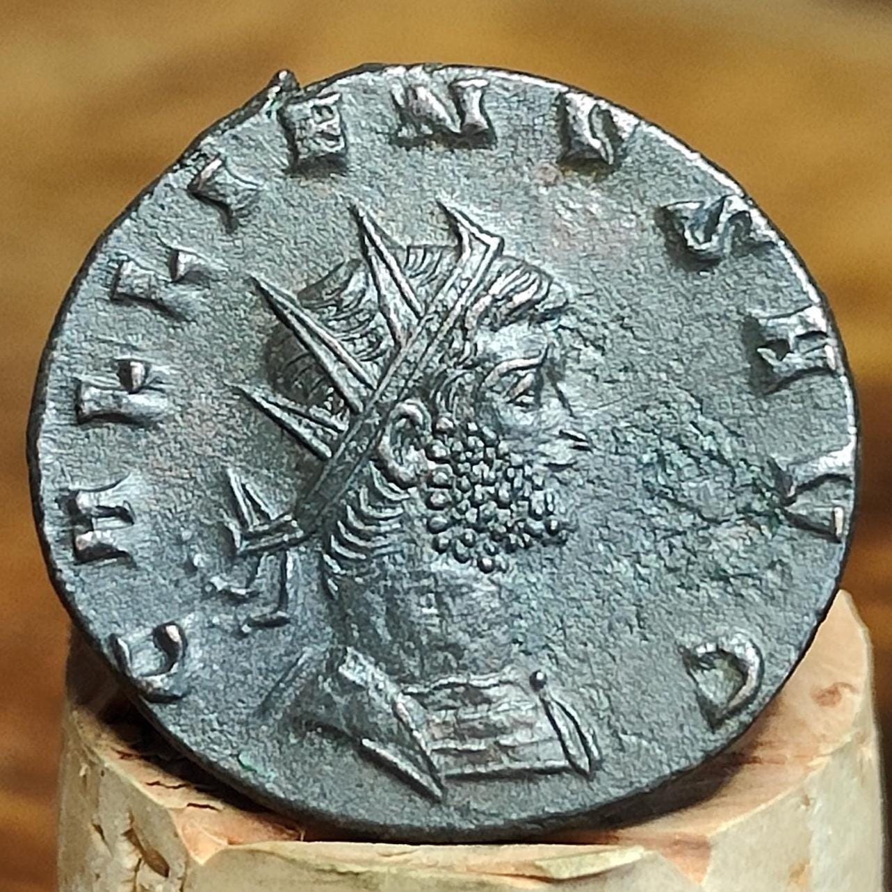 Gallienus Zoo series Antoninianus , Gazelle reverse, 253-268AD, 3rd century ancient Roman coin