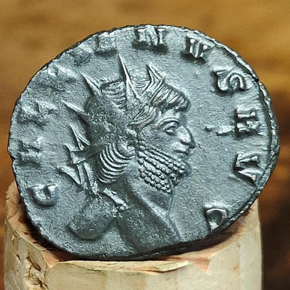 Gallienus Zoo series Antoninianus , Gazelle reverse, 253-268AD, 3rd century ancient Roman coin