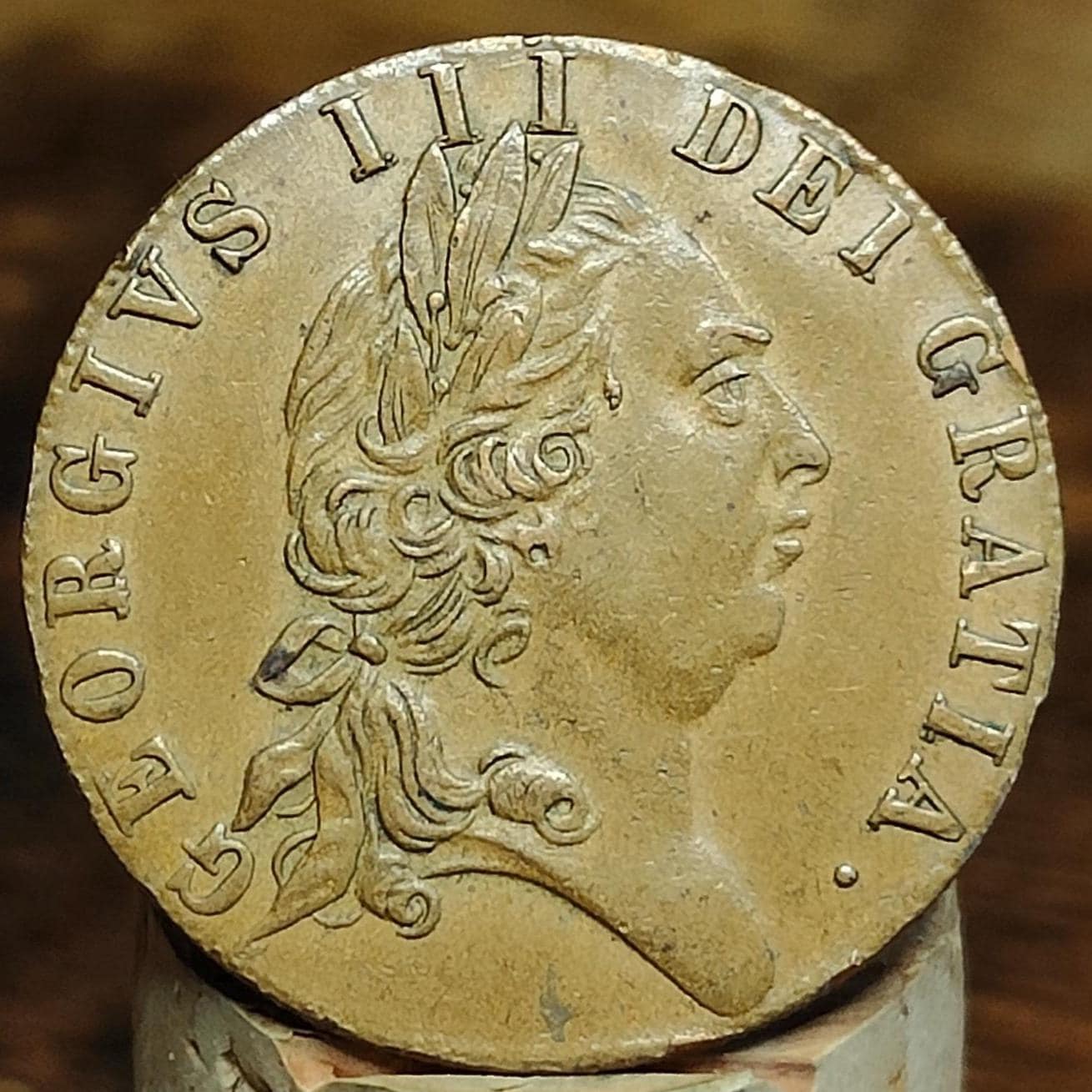 George III spade Guinea gaming token, dated 1701, Georgian brass jetton