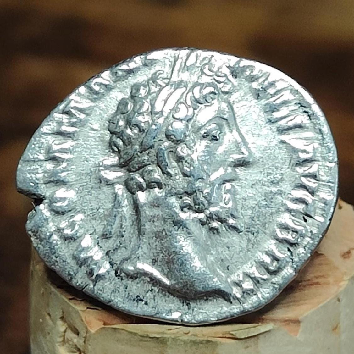 Commodus Silver Denarius with Fortuna reverse, 177-192 AD Ancient roman coin