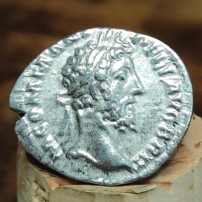 Commodus Silver Denarius with Fortuna reverse, 177-192 AD Ancient roman coin