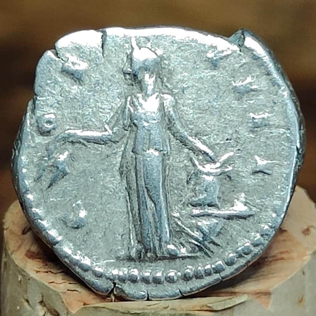 Antoninus Pius Silver Denarius with Annona reverse, 138-161AD, Ancient roman coin