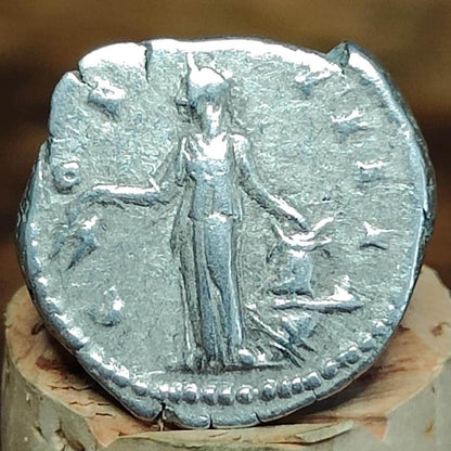 Antoninus Pius Silver Denarius with Annona reverse, 138-161AD, Ancient roman coin