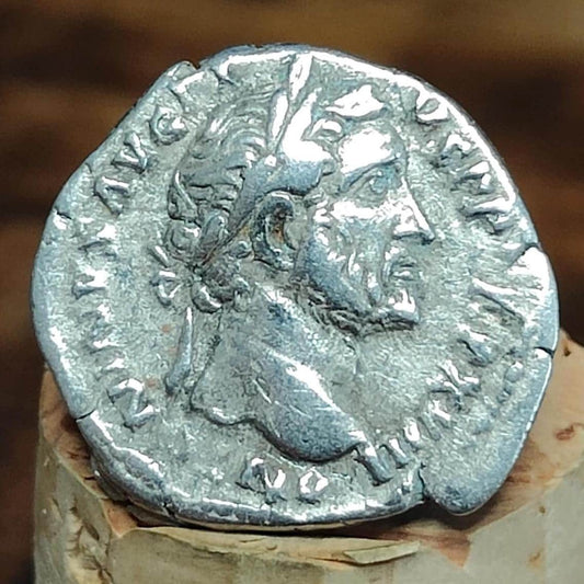 Antoninus Pius Silver Denarius with Annona reverse, 138-161AD, Ancient roman coin