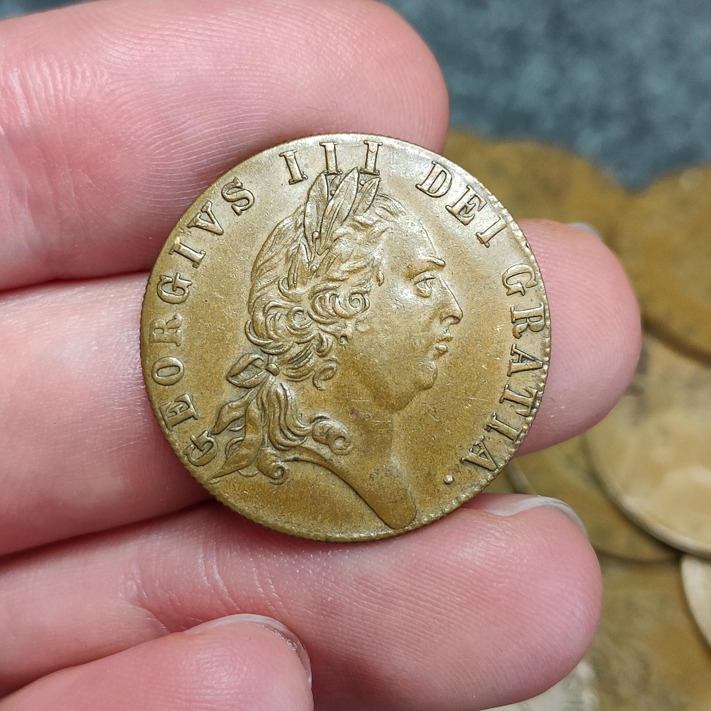 George III spade Guinea gaming token, dated 1701, Georgian brass jetton- Random Pick