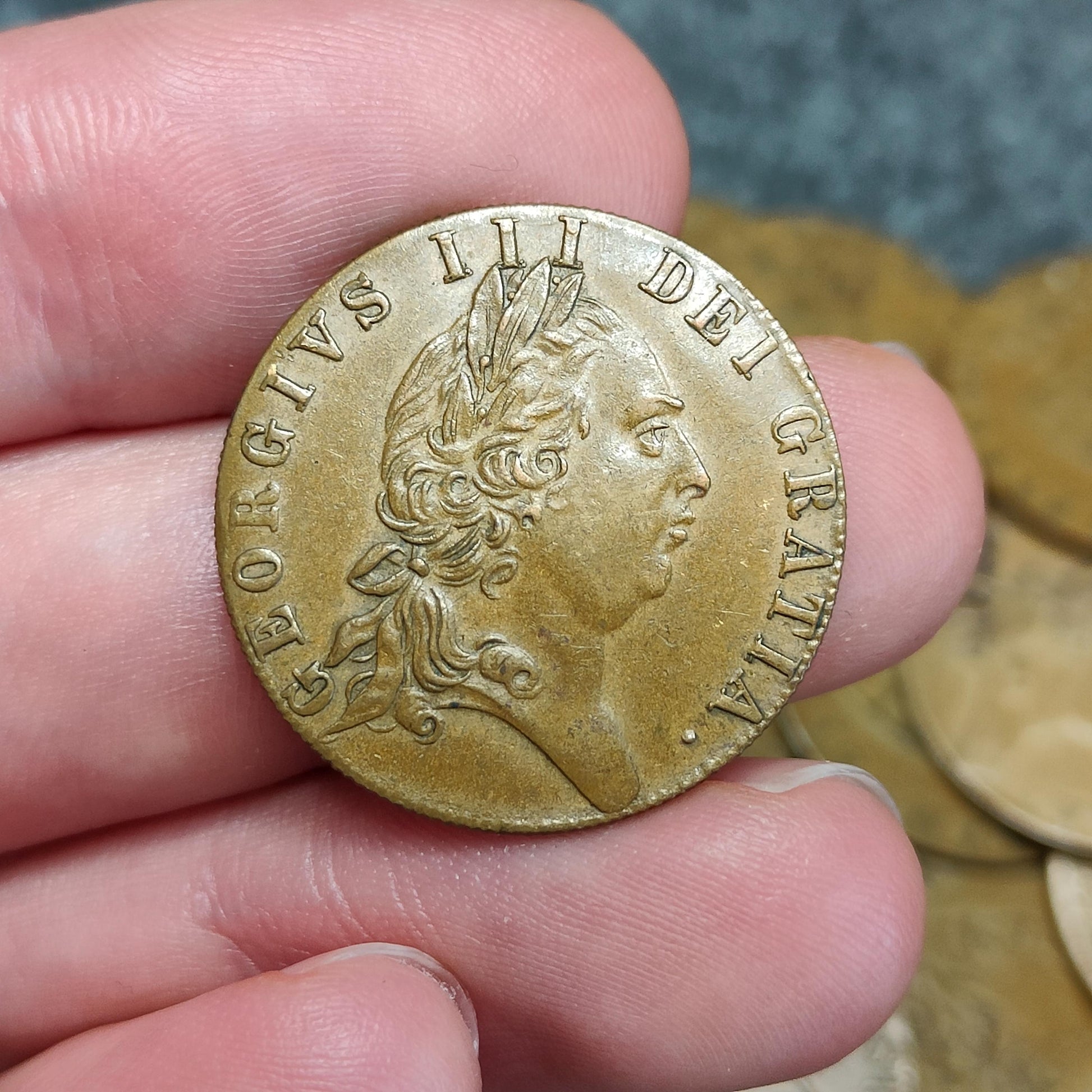 George III spade Guinea gaming token, dated 1701, Georgian brass jetton- Random Pick
