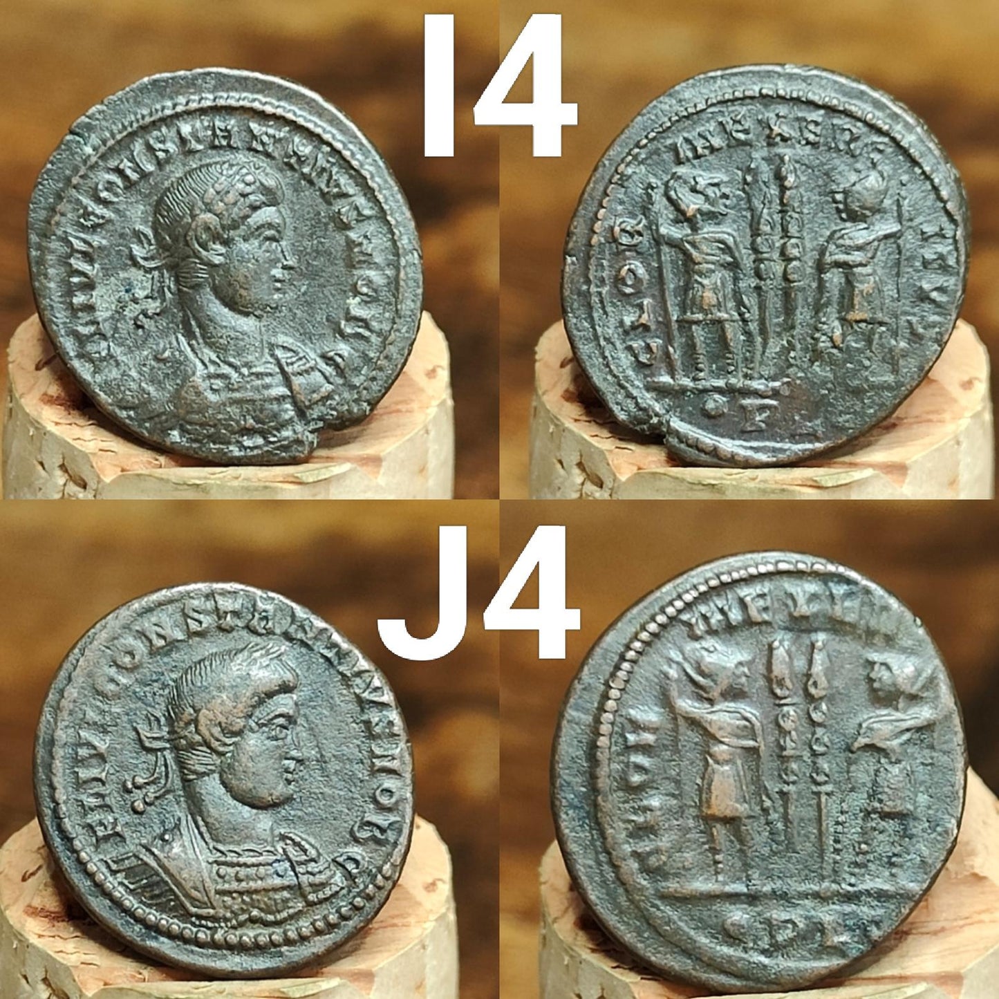 High grade Roman coins, 4th century ancient nummus