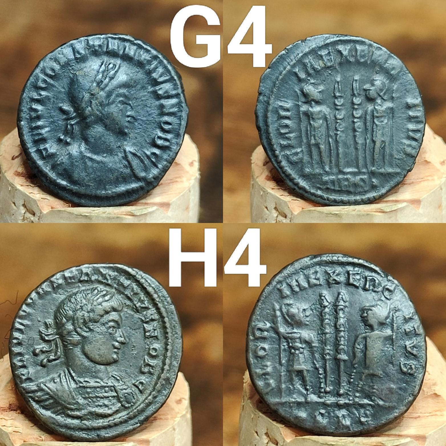 High grade Roman coins, 4th century ancient nummus
