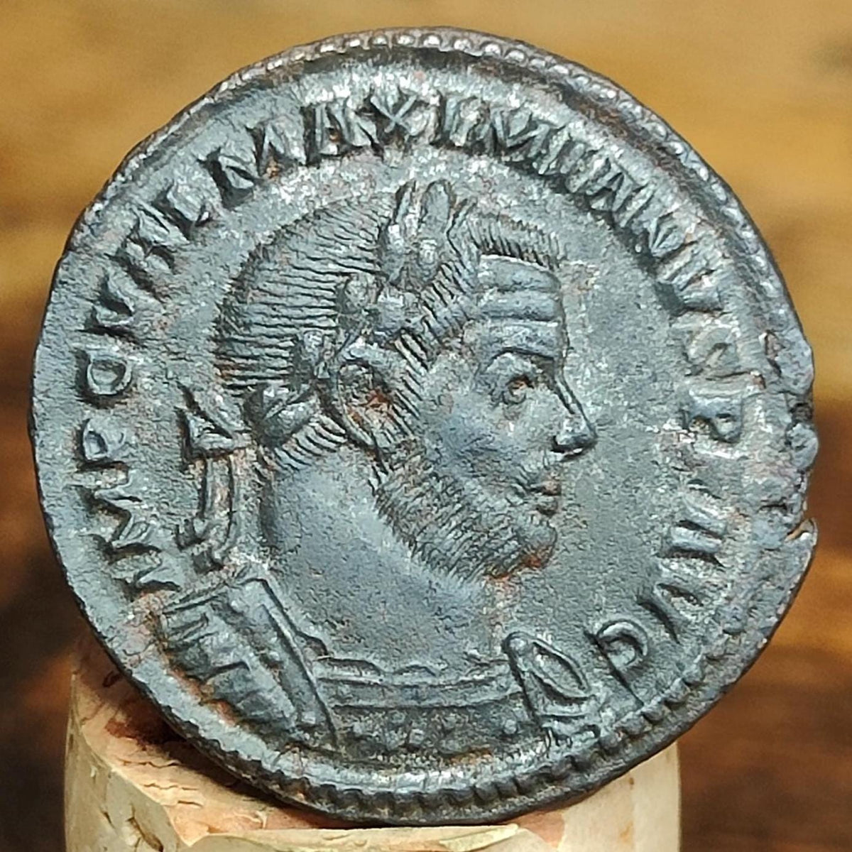 Galerius Maximianus Roman coin, high grade ancient Follis with god Genius reverse