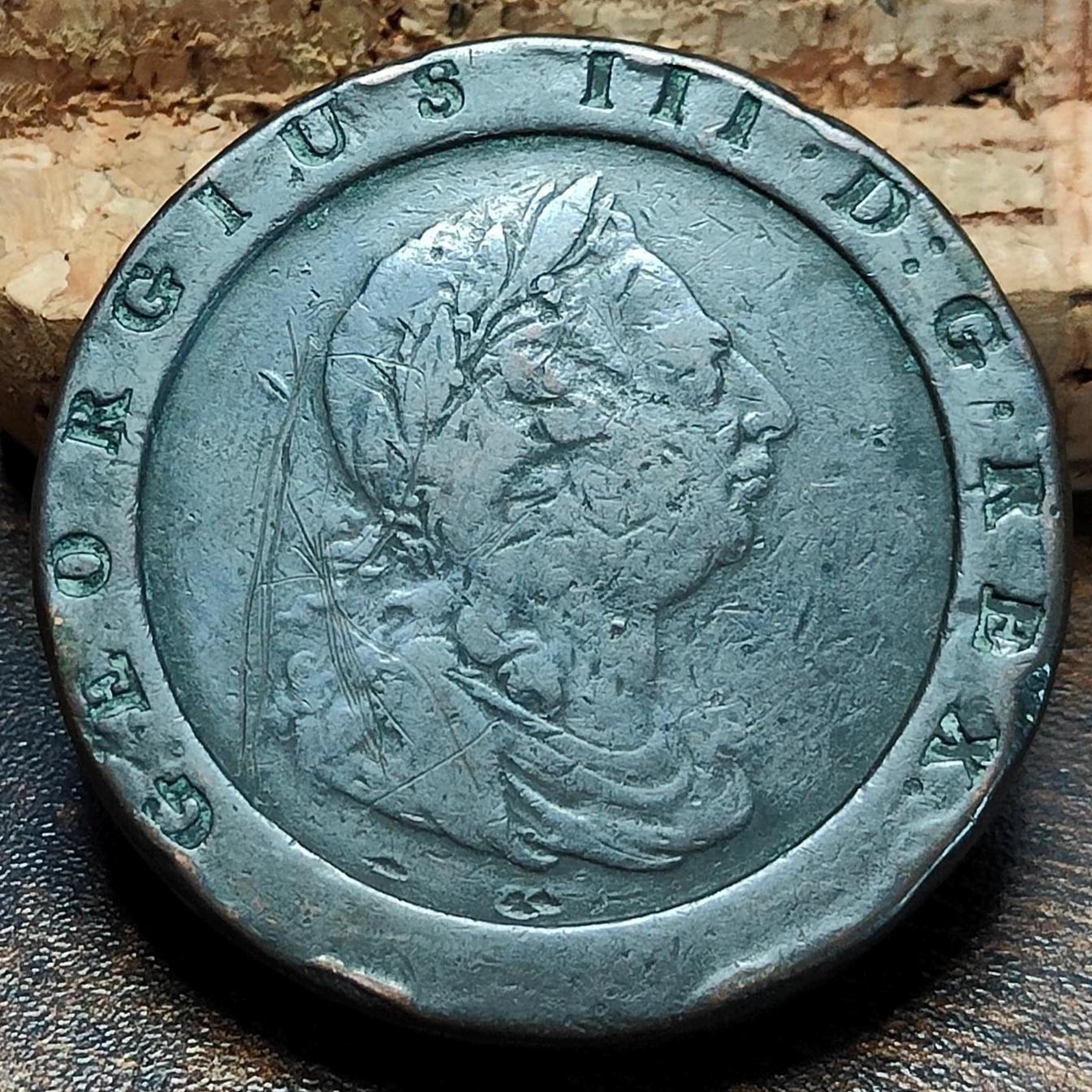 George III Cartwheel two pence, dated 1797 - Georgian/ US colonial coin