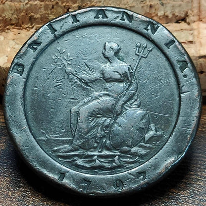 George III Cartwheel two pence, dated 1797 - Georgian/ US colonial coin