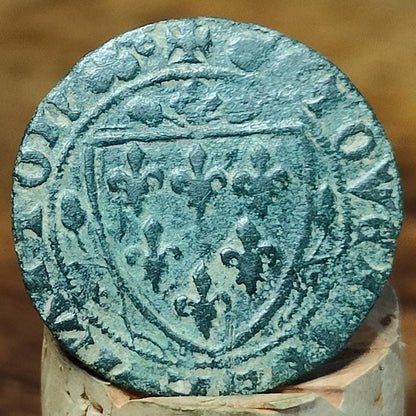 Medieval French Jetton, Shield type token, 600 years old