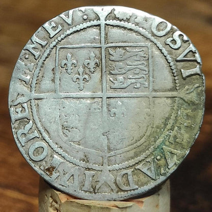 Elizabeth I Shilling from the Battle of Aylesbury Hoard, Tudor hammered silver coin, 1584 - 1586
