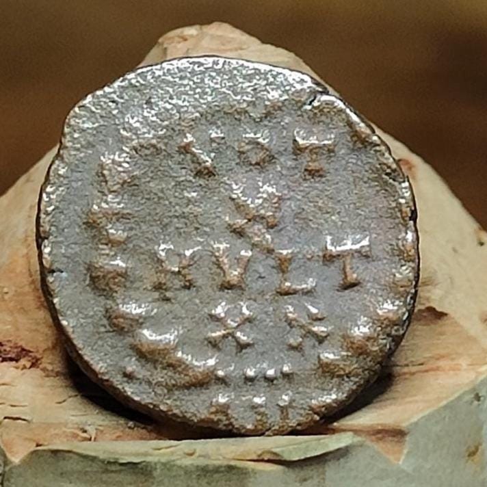 Theodosius I Roman coin with Votive wreath reverse, 375-395AD, ancient nummus AE4