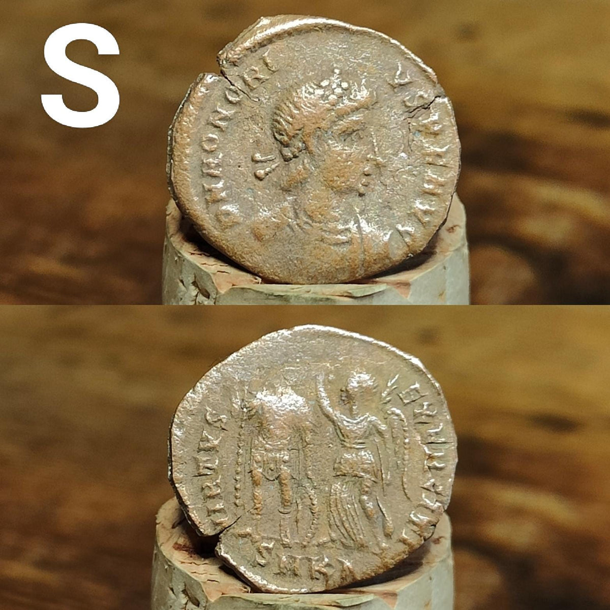 Cleaned Roman coins, ancient Nummus and Follis