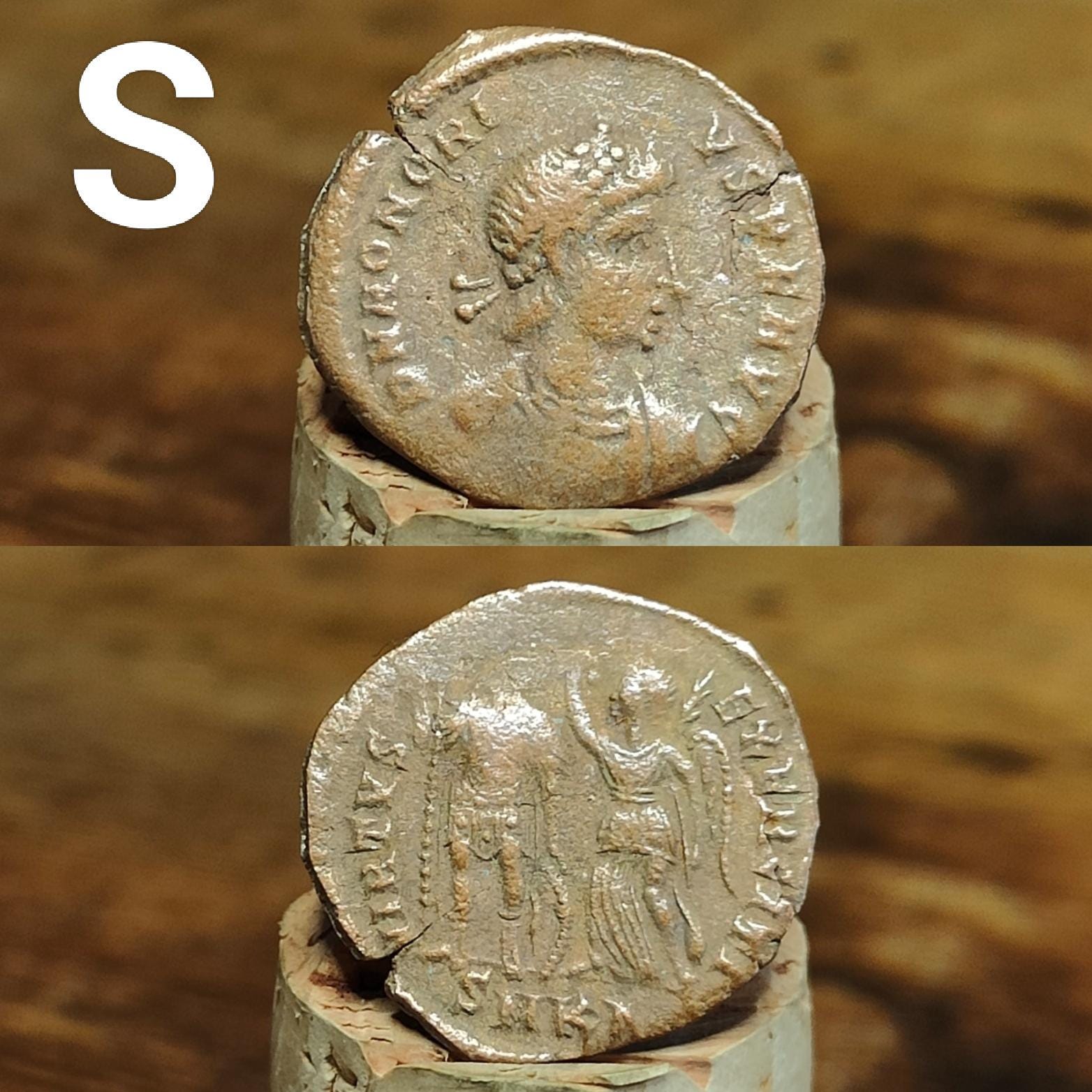 Cleaned Roman coins, ancient Nummus and Follis