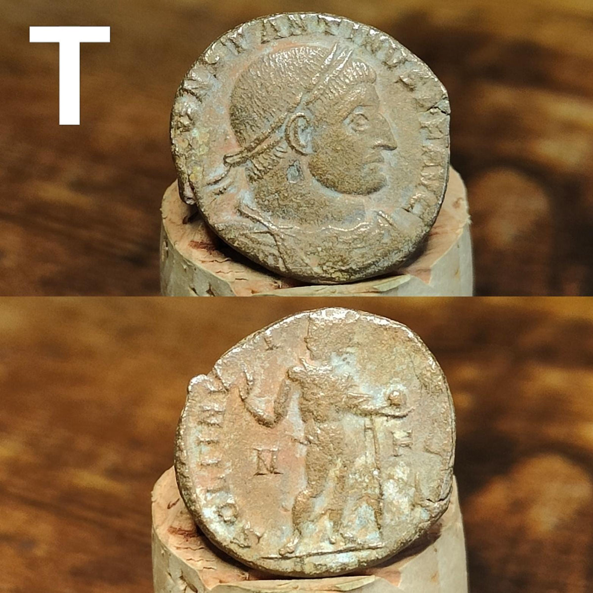 Cleaned Roman coins, ancient Nummus and Follis