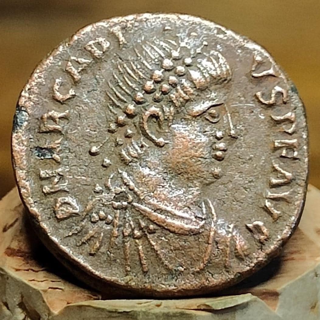 Arcadius Roman coin with Victory reverse, 383-408AD, 4th century ancient Follis AE3