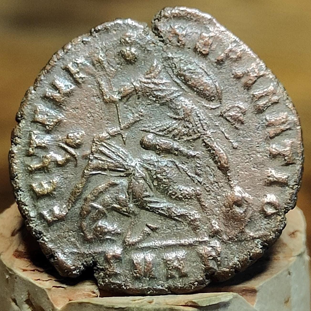 Constantius II Roman coin with votive wreath reverse, 337-361AD, ancient Nummus