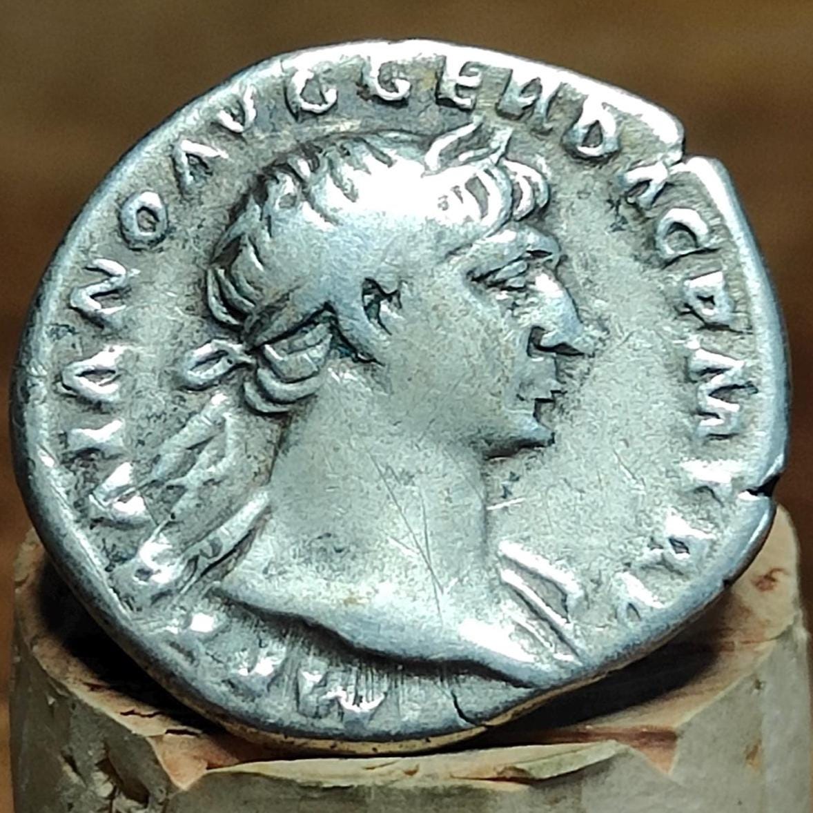 Trajan Silver Denarius with Victory reverse, 98-117 AD, Ancient roman coin
