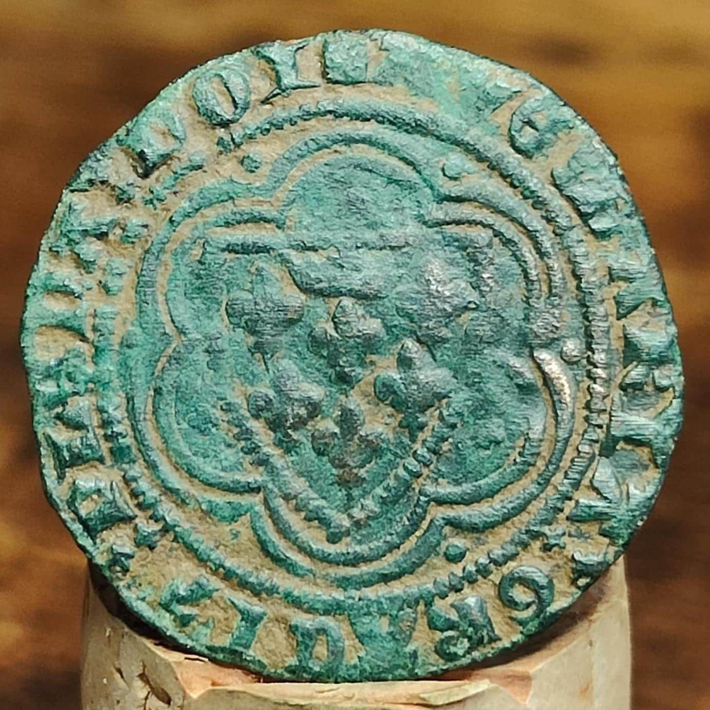 Medieval French Jetton, Shield type token, 600 years old