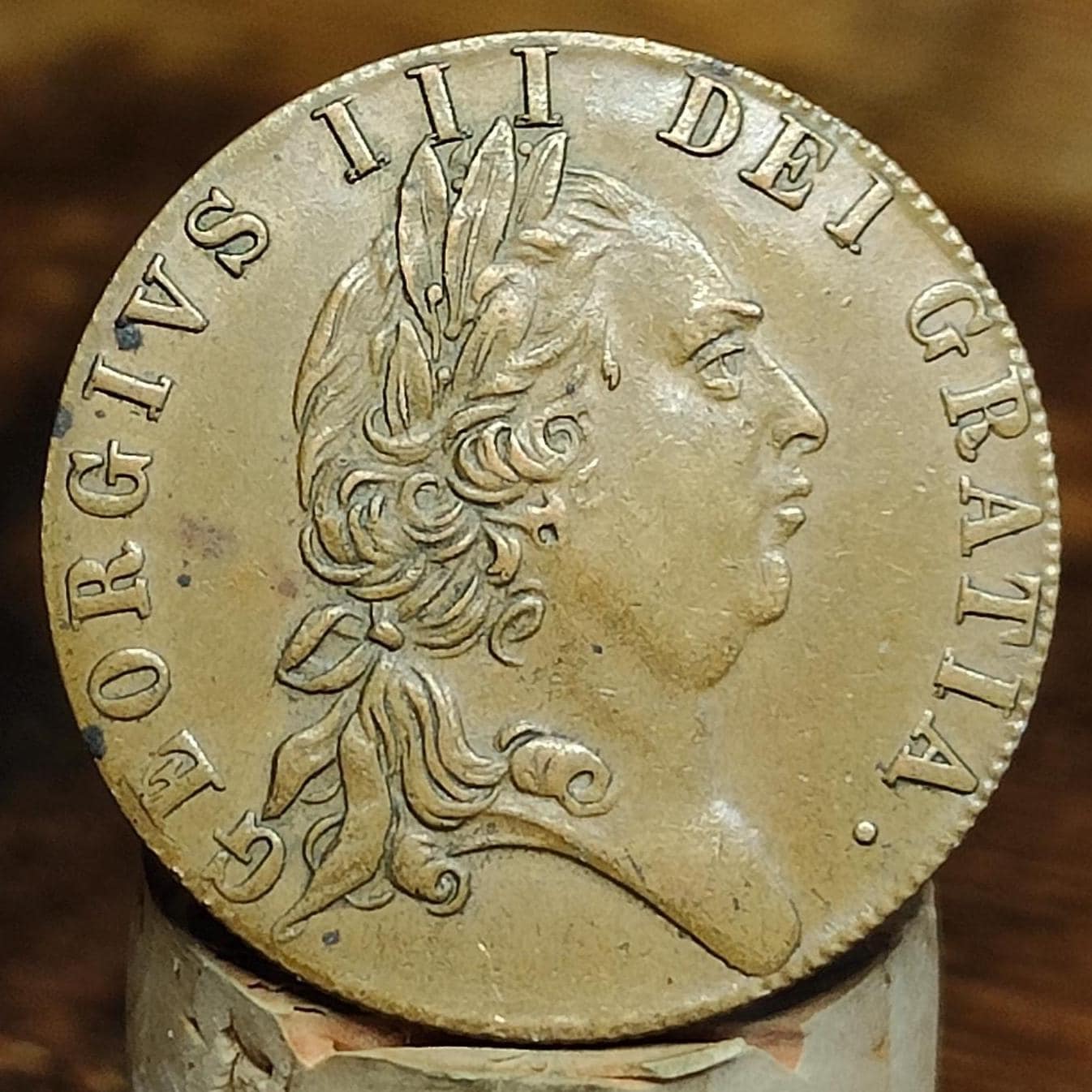 George III spade Guinea gaming token, dated 1701, Georgian brass jetton