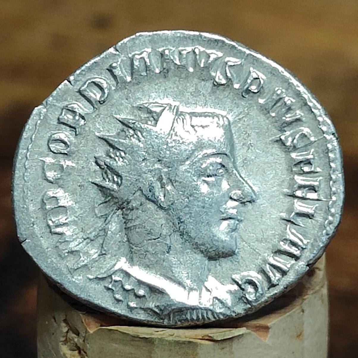 Gordian III Roman Antoninianus, Fortuna reverse, 238-244AD, ancient double denarius coin