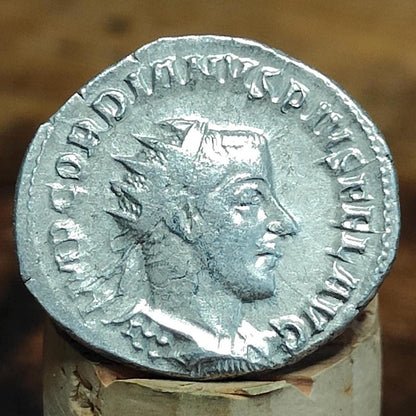 Gordian III Roman Antoninianus, Fortuna reverse, 238-244AD, ancient double denarius coin