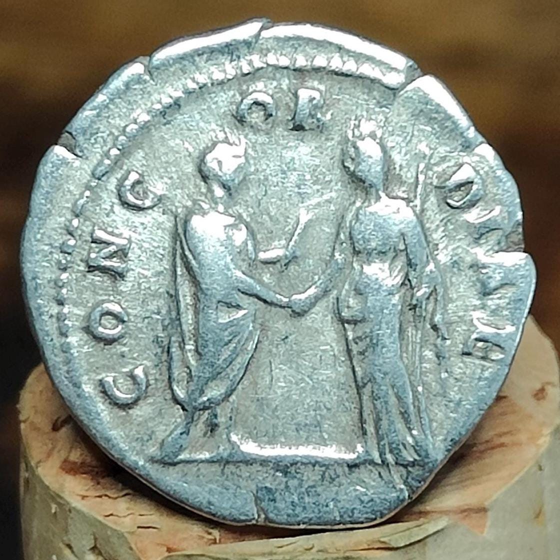 Faustina I Silver Denarius with Antoninus reverse, 141-161AD Ancient roman coin