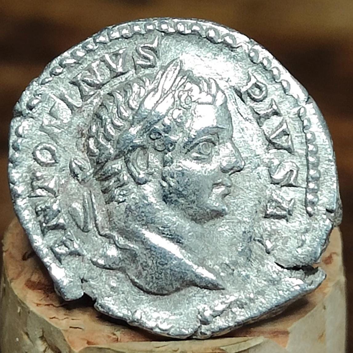 Caracalla Silver Denarius with Mars reverse, 198- 217 AD, Ancient roman coin