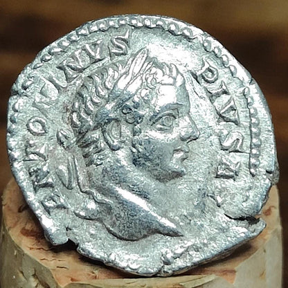 Caracalla Silver Denarius with Mars reverse, 198- 217 AD, Ancient roman coin