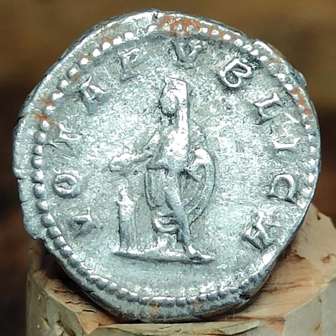 Geta Silver Denarius with Emperor reverse, 209-211AD Ancient roman coin