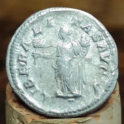 Geta Silver Denarius with Liberalitas reverse, 209-211AD Ancient roman coin