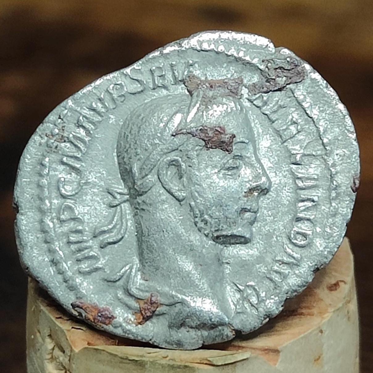 Severus Alexander with Aequitas reverse Silver Denarius, 222-235 AD, Ancient roman coin