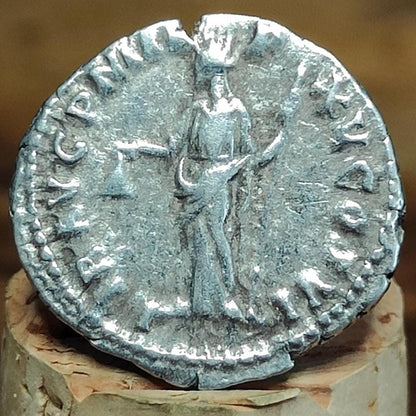 Commodus Silver Denarius with Libertas reverse, 177-192 AD Ancient roman coin