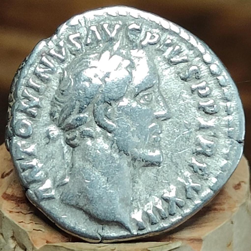 Antoninus Pius Silver Denarius with Salus reverse, 138-161AD, Ancient roman coin