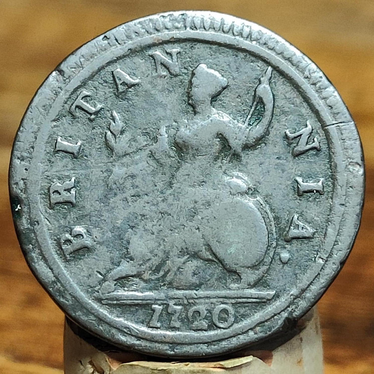 George I half Penny, dated 1720 - Georgian/ US colonial coin