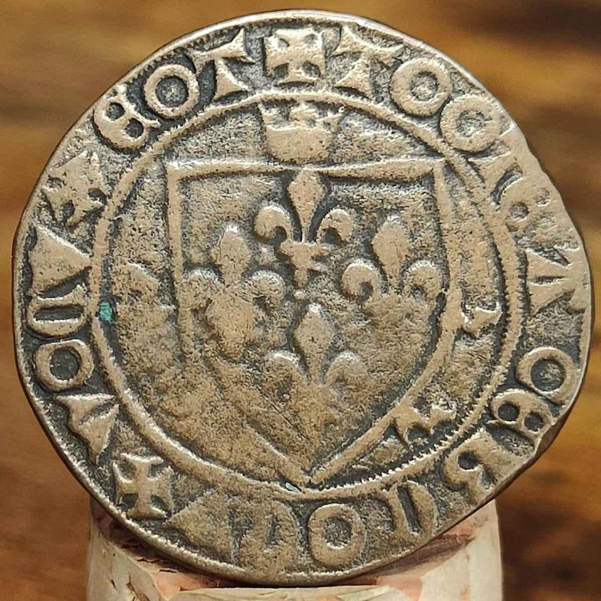 Medieval French Jetton, Shield type token, 600 years old