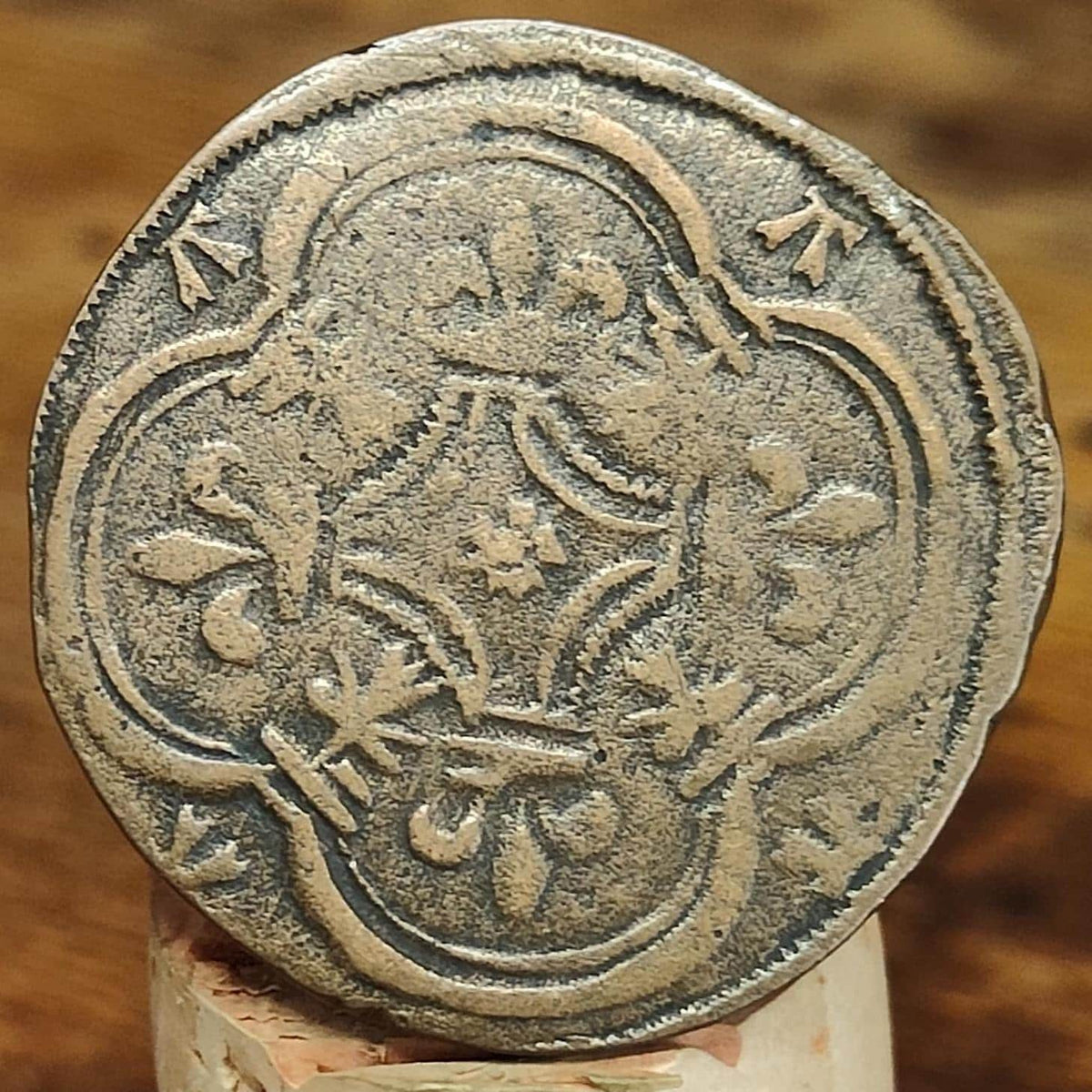 Medieval French Jetton, Shield type token, 600 years old