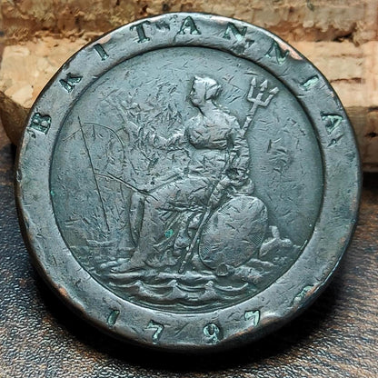 George III Cartwheel two pence, dated 1797 - Georgian/ US colonial coin