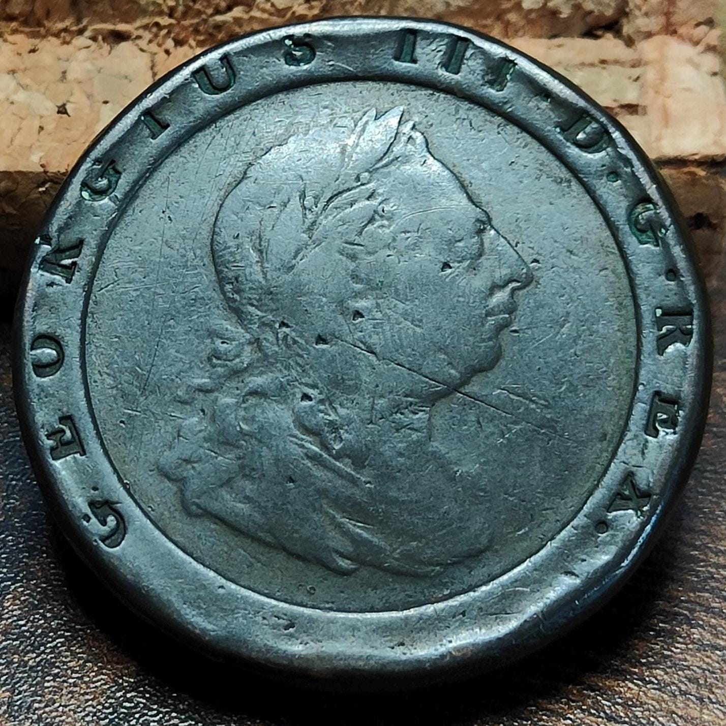 George III Cartwheel two pence, dated 1797 - Georgian/ US colonial coin