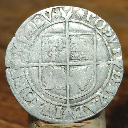 Elizabeth I Shilling from the Battle of Aylesbury Hoard, Tudor hammered silver coin, 1584 - 1586