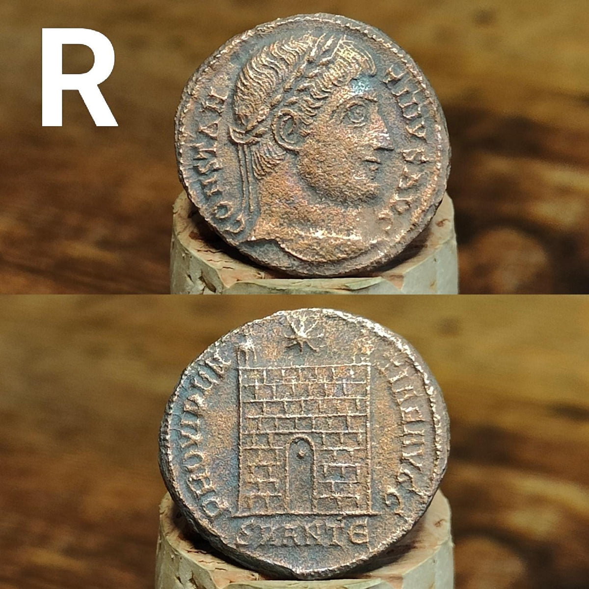 Cleaned Roman coins, ancient Nummus and Follis